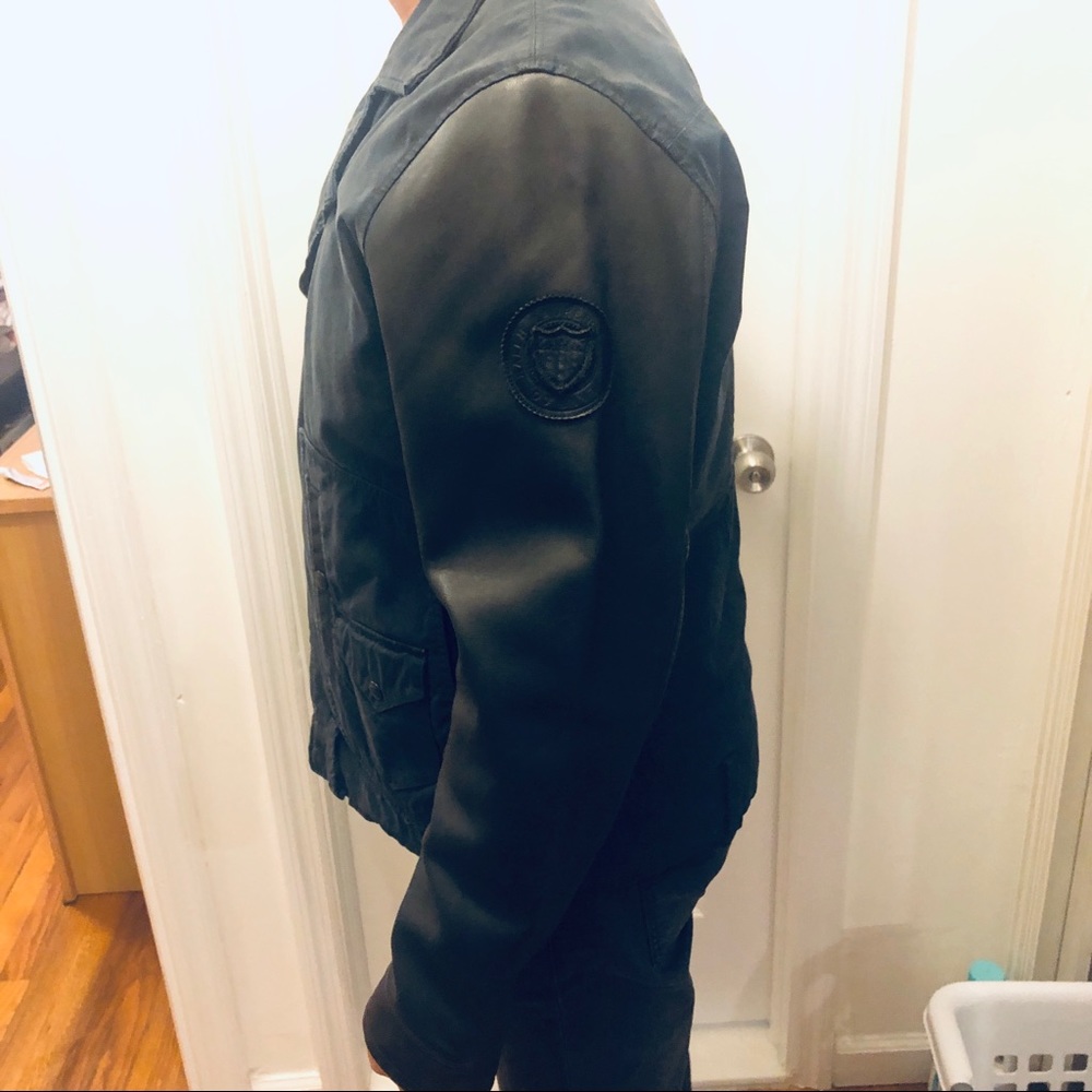 RALPH LAUREN JACKET WITH LEATHER SLEEVE SIZE XL